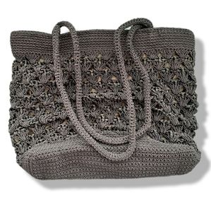 Brown Market Crochet Tote Bag